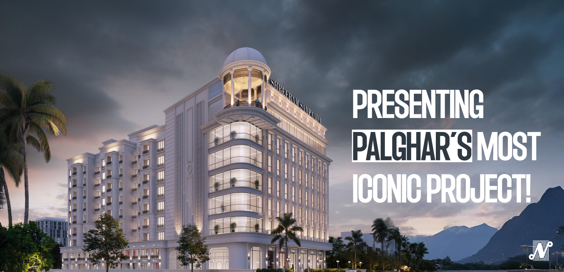 Navkar Group - Best construction and real estate in Palghar, showcasing a modern building exterior.